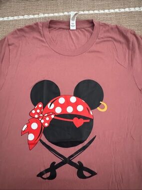 Adult Minnie Pirate Graphic Tee - Dusty Rose